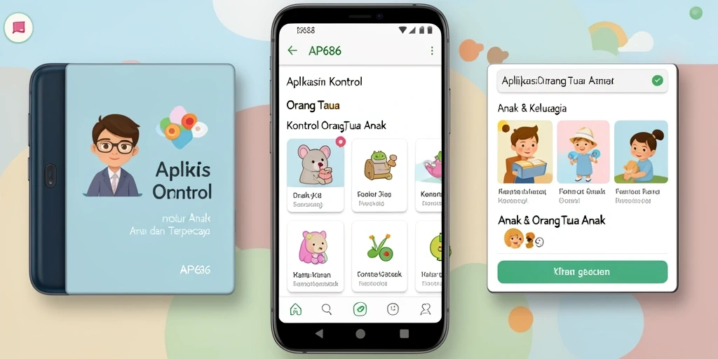 Tampilan antarmuka pengguna aplikasi Kontrol Orang Tua yang intuitif.