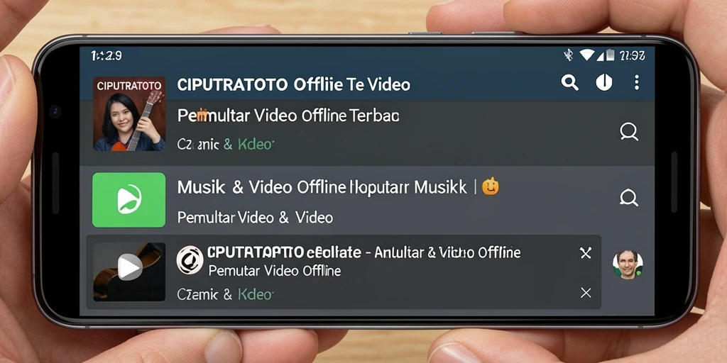 Tampilan antarmuka aplikasi CIPUTRATOTO untuk pemutar video offline.