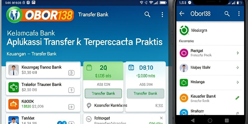 Antarmuka pengguna OBOR138 yang memudahkan proses Transfer Bank.