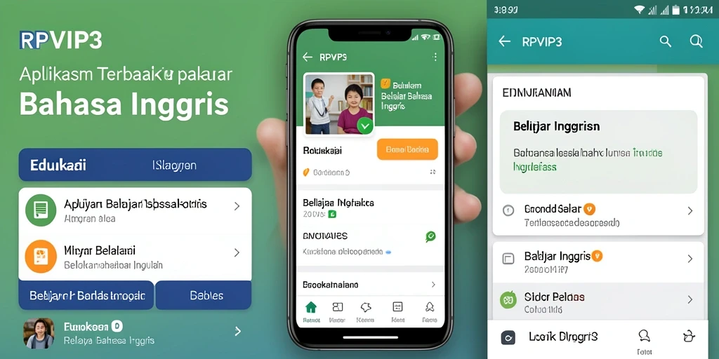Tampilan antarmuka interaktif RPVIP3 untuk belajar bahasa Inggris.