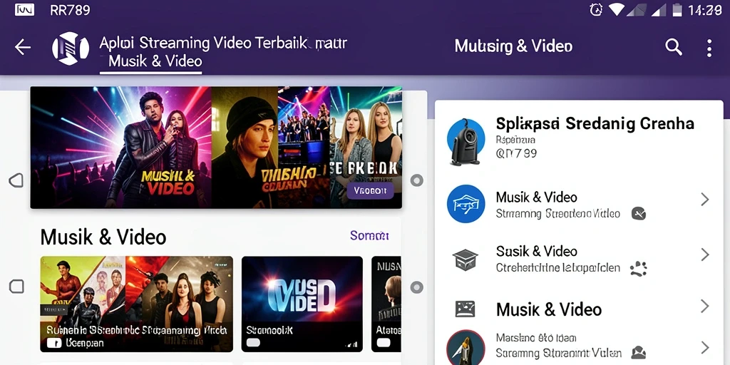 Antarmuka aplikasi RR789 yang memudahkan pengguna saat streaming video.