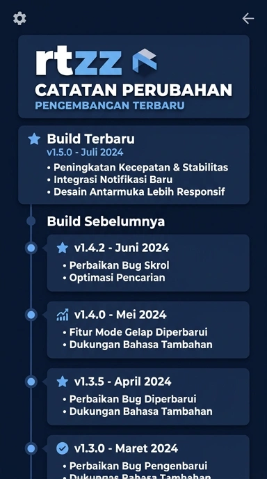 Riwayat Versi rtzz: Perbarui Aplikasi Anda Sekarang
